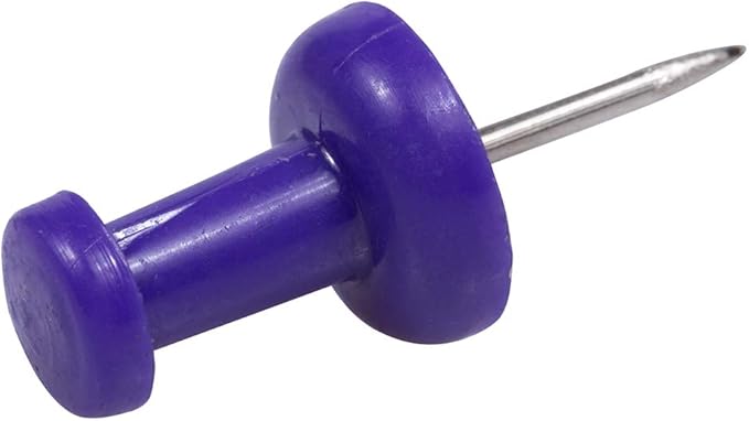 JAM PAPER Colorful Push Pins - Purple Pushpins - 100/Pack