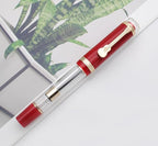 JINHAO 1935 Fountain Pen TIANDAO Series #8 Nib Ink Pen with Guitar-Shaped Clip and Ink Converter (F Nib 0.5mm, Red)