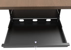 QiaoYoubang Under Desk Lockable Sliding Out Drawer with Cable Management, 17 inch Wide Office Storage Organizer for Standing Desks or tables with a Crossbar less than 3.2" High, 12 Inch Deep