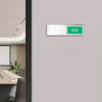Go/No Go Door Sign Indicator for Office, Home, Restroom, Conference Room. Room Status Tells Whether Go No Go (Silver)
