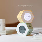 Mooas Multi-Hexagon Clock Cube, Digital Clock, Pomodoro Timer with Backlight 12/24H Count up & Countdown, Flip Timer, Various Time Presets - Ideal for Classroom, Gym, Office (Yellow)
