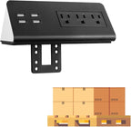 Kable Kontrol Desk Clamp Power Strip with 4 USB-A Ports, Nightstand Charging Station, 3 AC Outlets, Fast Charger, Easy Installation for Home, Offices, Hotels – 4.9 Ft, Black, 200 Pcs