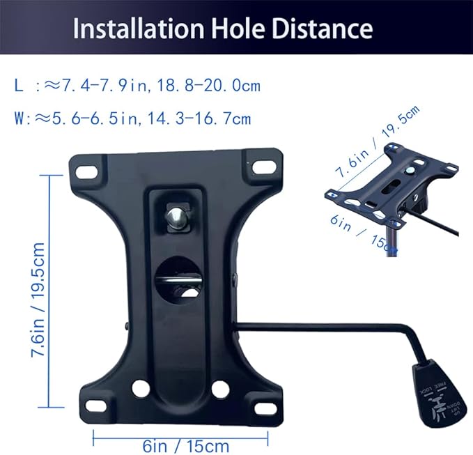 Gjpwyfdc Tilt Control Mechanism Replacement Office Chair ，6'' X 7.6'' Mounting Holes
