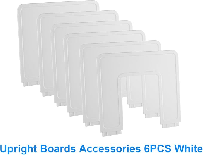 6 Pieces Upright Boards, Accessory Parts of Expandable File Folder Holder, White