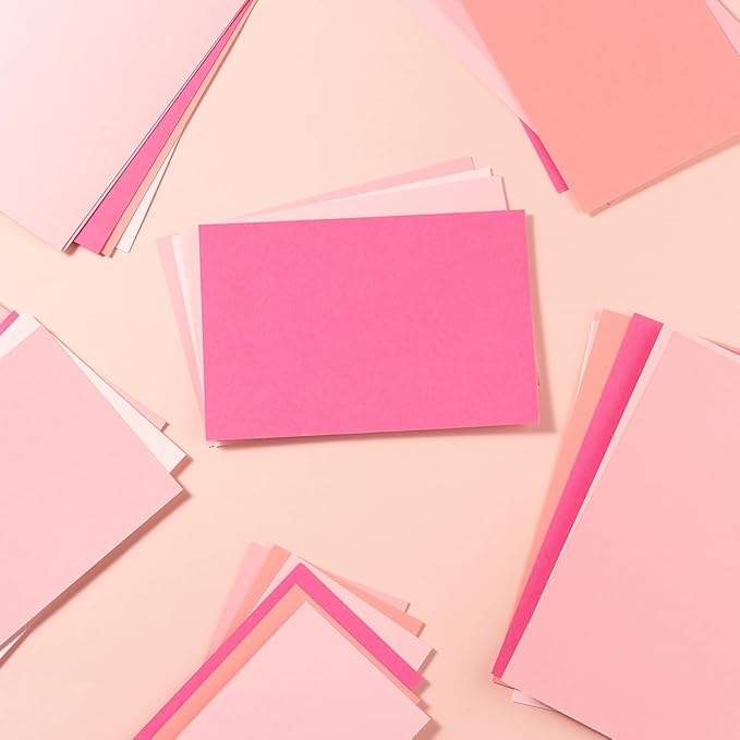 50 Sheets Colored Cardstock Paper 5 Colors, 250 GSM Heavy Card Stock for DIY Art Projects, Cards (Pink, 5x7)