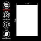OcePor 100 Sheets White Cardstock 12” x 18”, 92lb/250gsm Black Card Stock, Thick Card Stock Paper, Heavy Cardstock Paper for Printer, Resume, Scrapbooks, Art, Crafts, Business Cards