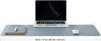 HOMIEAZICOZI Leather Desk Mat - Non-Slip PU Pad for Office and Home Organization Accessories Ideal Large Mouse Mats on Top of Desks (Light Blue,36''x 17'') (DPD-LB-L)