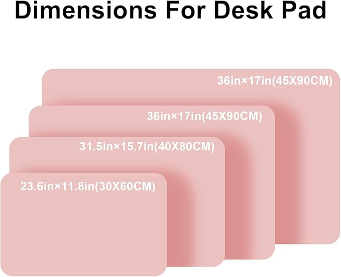 PU Leather Desk Pad Protector Gaming Mouse Pad Non Slip Desk Mat for Keyboard and Mouse Waterproof Desk Writing Pad for Office and Home Desk Accessories(Pink, 35.4 * 17.7)