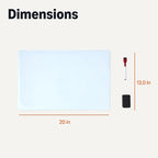 Amazon Basics Magnetic Whiteboard, Dry-Erase Board for Fridge with 2 Markers and Eraser, Sheet 20" x 13"