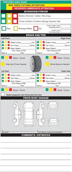 Visual Vehicle Inspection Report – 2-Part Carbonless Vehicle Checklist, Snap-Out Auto Service Forms, Fleet Maintenance Logs, Car Checkup Sheets - White & Canary 8.5"×11" - Pack of 500