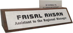 Personalized Business Desk Name Plate with Card Holder Custom Desk Nameplate Support Adding Logo 2" x 8"