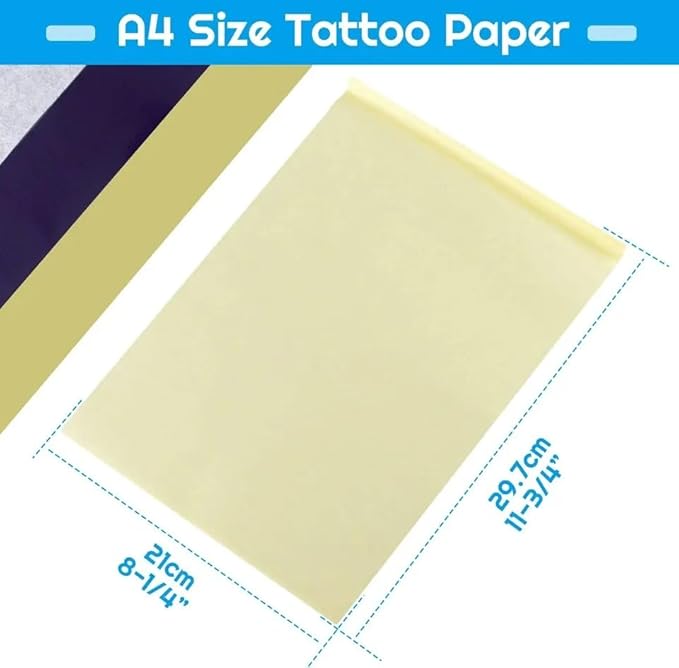 Yuelong Tattoo Transfer Paper 50 Sheets - A4 Thermal Stencil Paper for Tattooing, 4 Layers High Definition Transfer Paper, DIY Tattoo Tracing Paper for Tattoo Transfer Kit Tattoo Studio Supplies