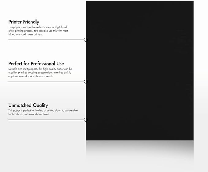 LUXPaper 8.5" x 11" Paper | Letter Size | Midnight Black | 28lb. (80lb. Text) | 1,000 Qty