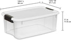 Sterilite 18-Pack Ultra Latching Box, Storage Bins with Lids, Clear Plastic, 18 Quart - Heavy-Duty Organizing Containers for Closet, Bathroom, and Office