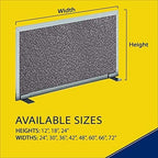 OBEX Acoustical Free Standing Privacy Screen, Cubicle Accessories Desk Privacy Panel, Desk Dividers for Office, Office Furniture Partitions Portable Sound Proof Dividers, 18" x 66", Graphite