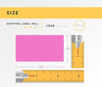 HOUSELABELS 2.25" x 1.25" Pink Address Labels on 1" Core Compatible with Zebra and Rollo Printers, 6 Rolls / 1,000 Labels per Roll