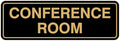 Standard Conference Room Sign - Black/Gold - Large 10 Pack