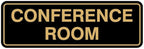 Standard Conference Room Sign - Black/Gold - Large 1 Pack