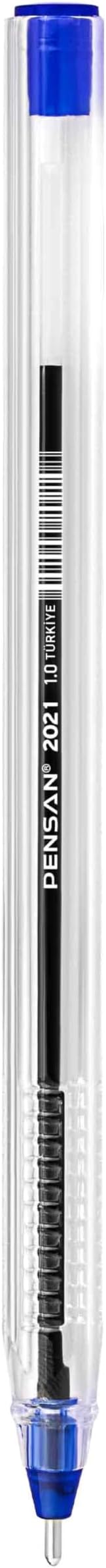 Blue Ballpoint Pens,1.0 mm Medium Point, Blue Pens, Ergonomic Triangle Grip, 50-Count Pack of Bulk Pens