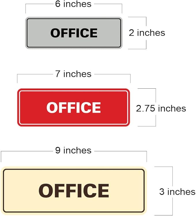 Signs ByLITA Standard Office Sign - Professional Business Signage - Easy to Install (Red/Yellow) - Large 1 Pack