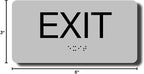 ADA Compliant Sign with Braille (6" x 3" Silver)