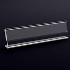 Acrylic 12 Pack Name Plates for Desks, AITEE 2x8 Clear Desk Name Plate Personalized, Desk Sign Holder for Table Display, Tent Name Plate Display for Office Conference, Business Event/School Classroom