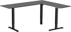 VIVO Electric Corner 84 x 63 inch L-Shaped Standing Desk, Memory Height Adjustment, Black Top Black Frame, DESK-E3CTBB-84