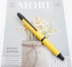 JINHAO 20 Press Fountain Pen, Retractable Capless Resin Pen with Ink Converter (EF Nib 0.4mm, Lemon Yellow - Black Clip)