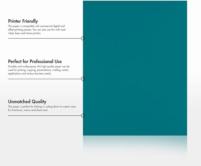 LUXPaper 8.5" x 11" Paper | Letter Size | Teal | 80lb. Text | 1,000 Qty