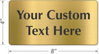 SmartSign Custom Brass Sign - 4" x 8", 40 mil REAL Bugle Brass Metal, Personalized Name Door Sign, Heavy-Duty Premium Engraved Door/Wall Mount Plaque for Business/Office, Gold and Black