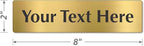 SmartSign Custom Brass Sign - 2" x 8", 40 mil REAL Bugle Brass Metal, Personalized Name Door Sign, Heavy-Duty Premium Engraved Door/Wall Mount Plaque for Business/Office, Gold and Black