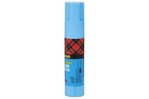 Scotch Removable Restickable Glue Stick, .49oz, Repositionable Stick, 4 Pack