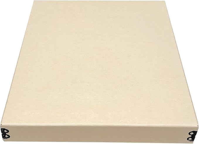 Lineco Museum Archival Storage Box, 11.75x15.25x1.5 in. Drop Front Design. Acid-Free with Metal Edge. Organize Photos, Pictures, Prints, Documents, Crafts, DIY. Tan, 1 Pack