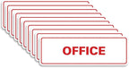 Signs ByLITA Standard Office Sign - Professional Business Signage - Easy to Install (White/Red) - Large 10 Pack