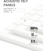 Fluxynara Large Felt Bulletin Board 48" x 36" Cork Board Alternative-12 Pack with 70 Safe Removable Adhesive Tabs, Cork Boards for Walls Cork Board for Home Office Classroom Pin Board (Milky White)