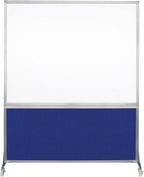 DivideWrite Mobile Whiteboard | Double Sided Dry Erase Board | Portable Office Cubicle Partition | Display for Classrooms, Conference Rooms, Meeting Areas and More | Royal Blue 5' Wide X 6' Tall