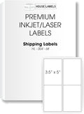 HOUSELABELS 4-up Shipping Labels (3-1/2" x 5") for Laser and Inkjet Printers, 1200 Sheets