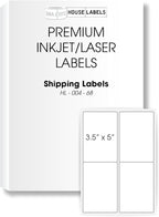 HOUSELABELS 4-up Shipping Labels (3-1/2" x 5") for Laser and Inkjet Printers, 1200 Sheets