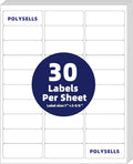 POLYSELLS 1" x2-5/8 Self Adhesive Address Labels, 30UP Blank Shipping Labels, FUSKU, FBA Mailing Labels for Inkjet and Laser Printer, 30000 Sticker Labels (1000 Sheets), 30 Labels per Sheet