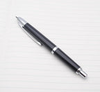 JINHAO 20 Press Fountain Pen, Retractable Capless Resin Pen with Ink Converter (EF Nib 0.4mm, Bright Black)