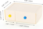 OSteed Desktop Drawers, Desk Organizer with 2 Drawers & Dopamine Handles, Stackable Plastic Storage Box for Home Collection, Cosmetics, Office Supplies (1 Tall Layer, Cream)