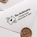 Custom Floral Address Stamp | Choose from 12 Designs | Multiple Ink Color Options | Envelope Return Address Stamp for Couple or Family (Design 3, Medium)