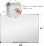 XIWODE 24x36 Inch Magnetic Dry Erase Whiteboard，Silver Aluminum Frame Wall-Mounted for Home School Office Conference Room