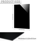 2 Pieces Black Acrylic Sheet, 8 x 12 Inch 1/8 Inch Thick, Black Cast Plexiglass Sheets for DIY Display, Handcraft, Home Decor, Painting, Display Stand, Photo Frame, Easy to Cut