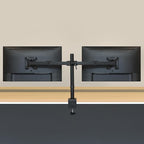 Amazon Basics Adjustable Dual Computer Monitor Arm Mount, Holds up to 32" Monitors, Black