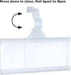 Plastic Wire Shelf Label Holder, Reusable Shelf Tags for Pantry Retail Store, Supermarket UPC Price Card & Ticket Display, Strong & Easy Clip Design Tight Snap Lock Closure. 1-1/4" H X 3" W (25)