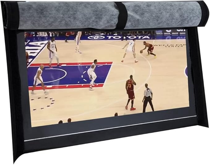BroilPro Accessories Outdoor 60"-65" TV Set Cover,Scratch Resistant Liner Protect LED Screen Best-Compatible with Standard Mounts and Stands (Black)