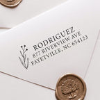Custom Floral Address Stamp | Choose from 12 Designs | Multiple Ink Color Options | Envelope Return Address Stamp for Couple or Family (Design 11, Extra Large)