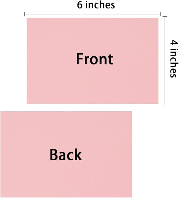 50 Sheets Blank Cardstock Paper 250 GSM Thick Heavy Cards Stock for DIY Art Projects, Card Making, Postcards, Greeting Cards, Birthday Party, Wedding Invitation (Pink, 4x6 inches)