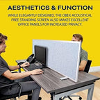 OBEX Acoustical Free Standing Privacy Screen, Cubicle Accessories Desk Privacy Panel, Desk Dividers for Office, Office Furniture Partitions Portable Sound Proof Dividers, 18" x 72", Overcast